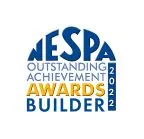 NESPAA Outstanding Achievement Awards 2022 logo for builders, featuring blue and orange text on a white background.